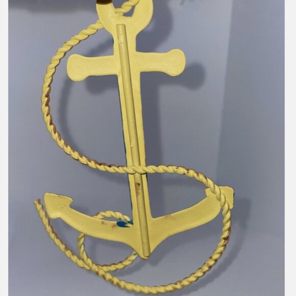 Nautical Boat Anchor Christmas Ornament Blue Metal Vintage -  5" - Picture 2 of 4